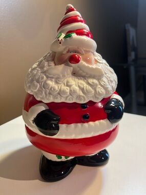 Source Unknown Red and White Santa Cookie Jar - Holiday Decor